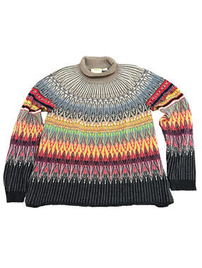 Maeve Anthropologie Women Multicolor Fair Isle Wool Blend Sweater Small S
